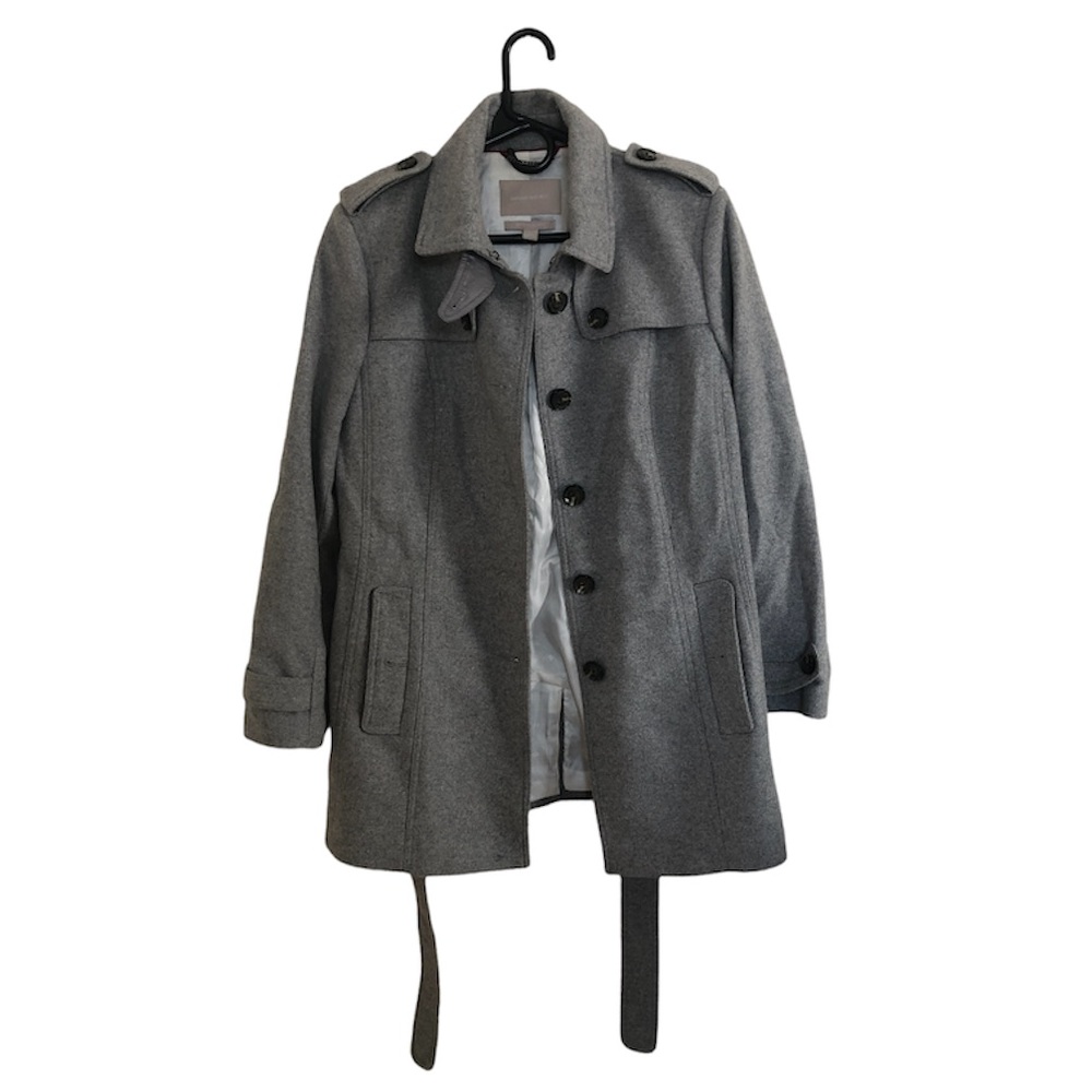 Banana Republic Italian Wool Blend Button-Down Trench Coat